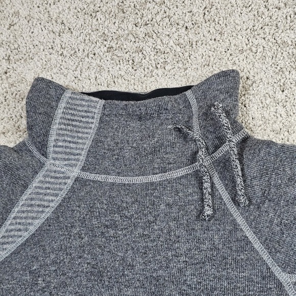 Prana Sweater Womens Medium Gray Wool Blend Lucia Mock Neck Pullover - Picture 2 of 8